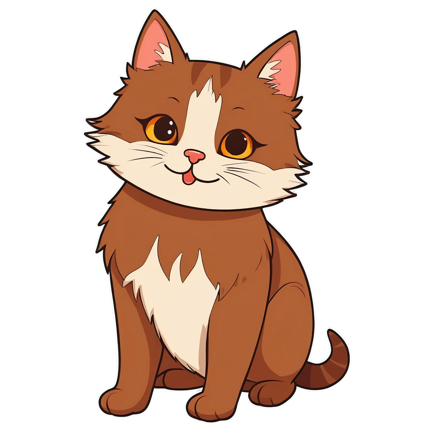 Cat Cute sticker isolated on transparent background #14633