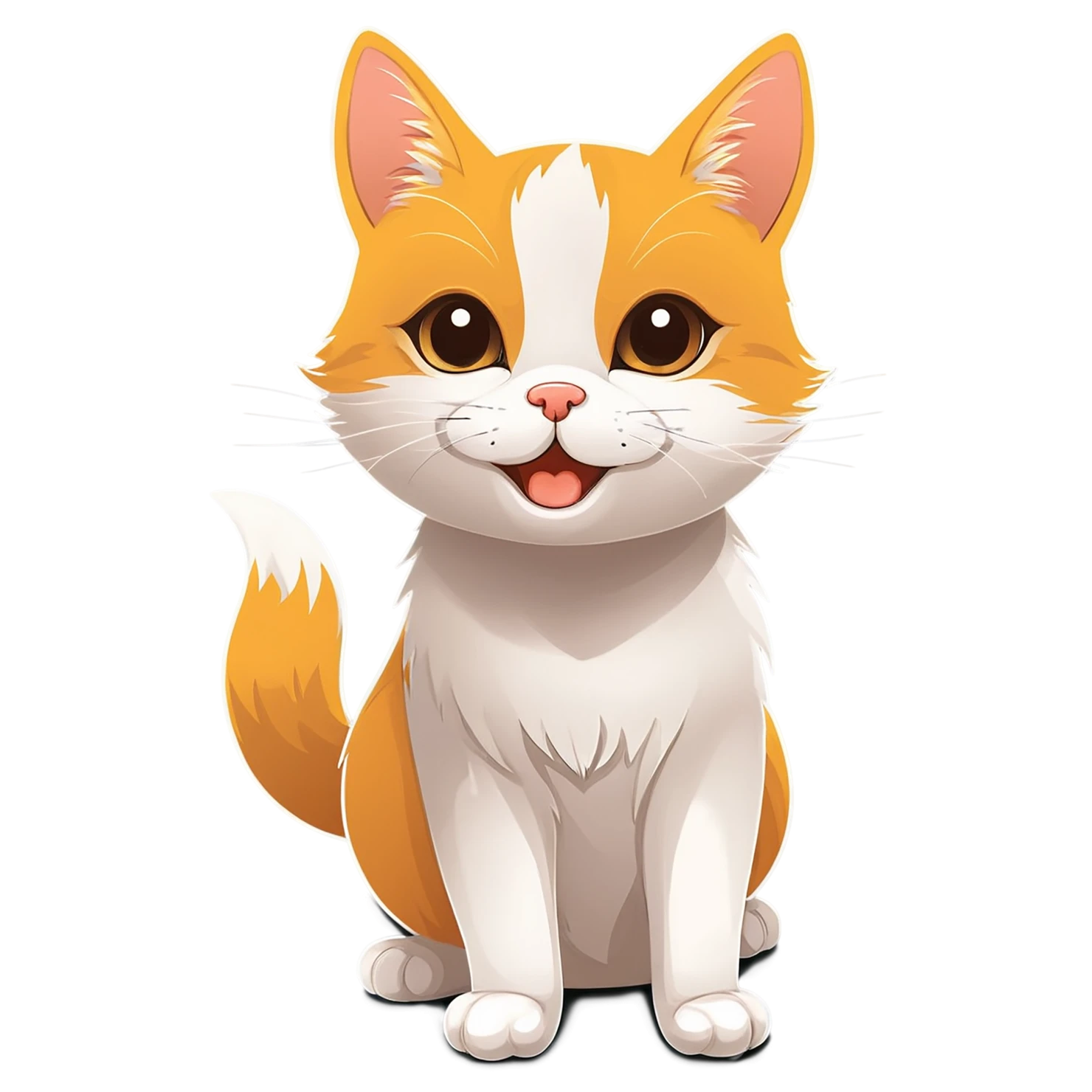 Cat Cute sticker isolated on transparent background #14670