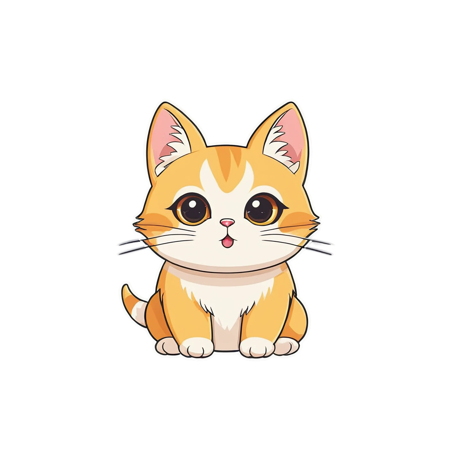 Cat Cute sticker isolated on transparent background #14680