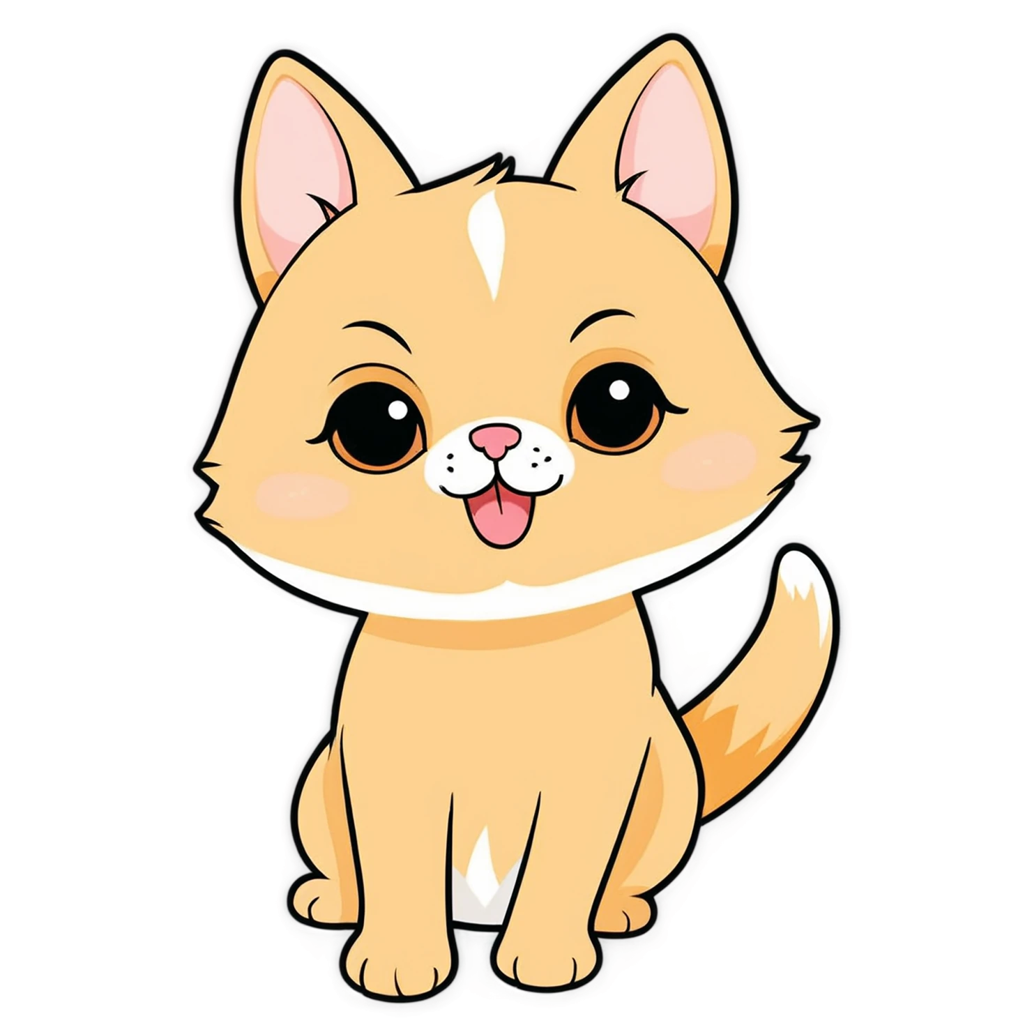 Cat Cute sticker isolated on transparent background #14686
