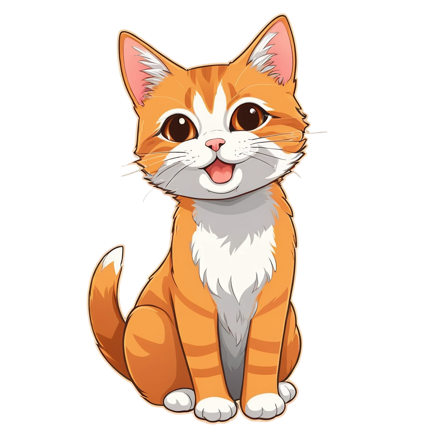Cat Cute sticker isolated on transparent background #14692