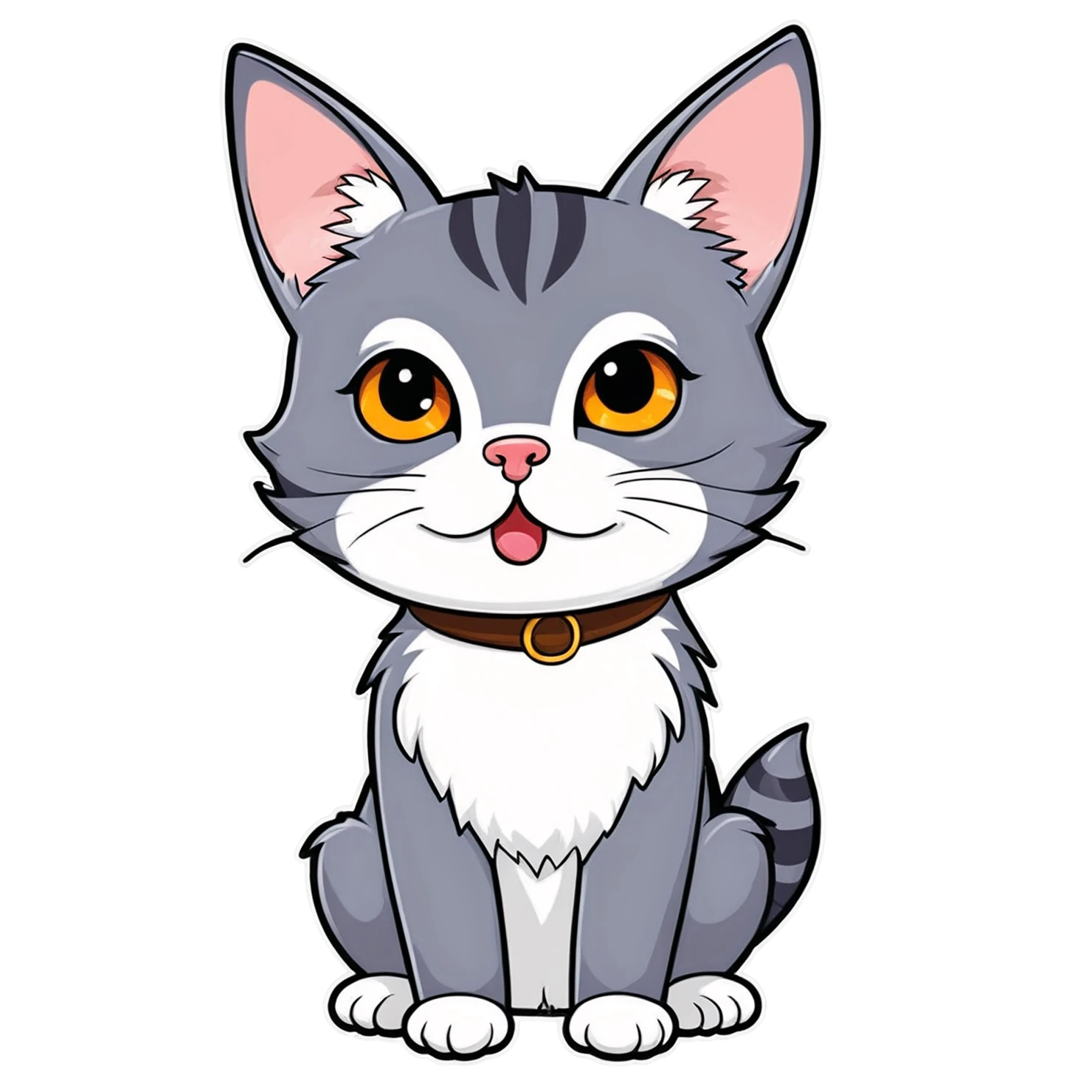 Cat Cute sticker isolated on transparent background #14693