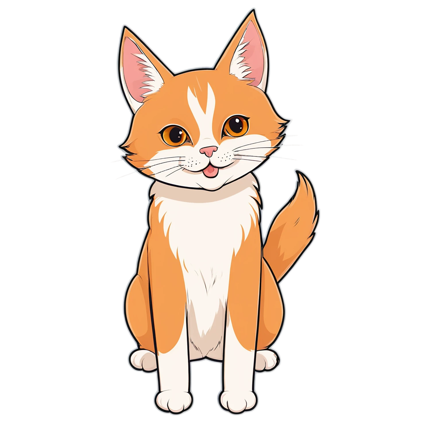 Cat Cute sticker isolated on transparent background #14696