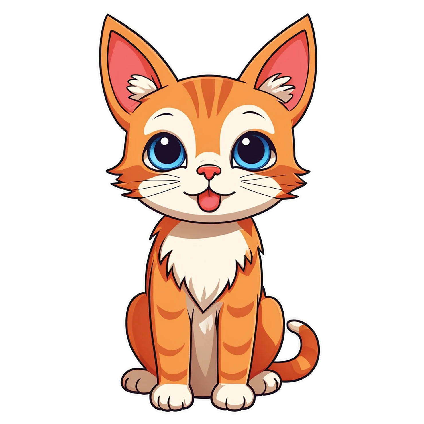 Cat Cute sticker isolated on transparent background #14698