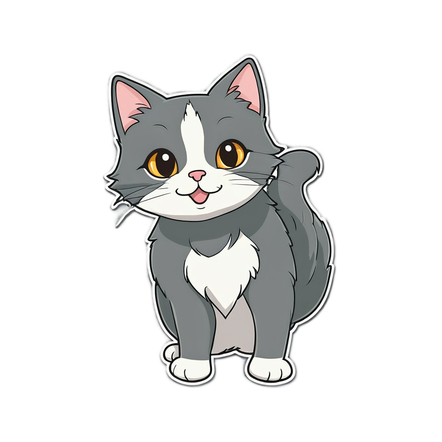 Cat Cute sticker isolated on transparent background #14721