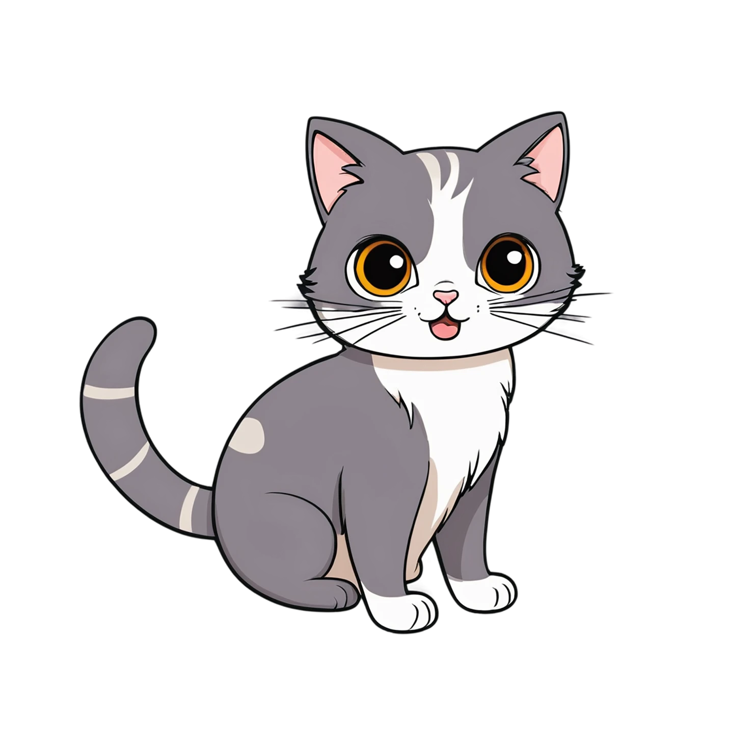 Cat Cute sticker isolated on transparent background #14731