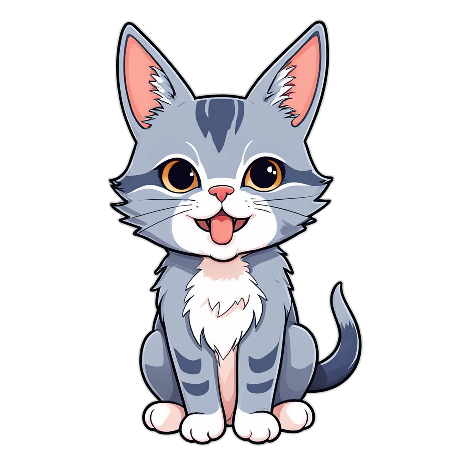 Cat Cute sticker isolated on transparent background #14739