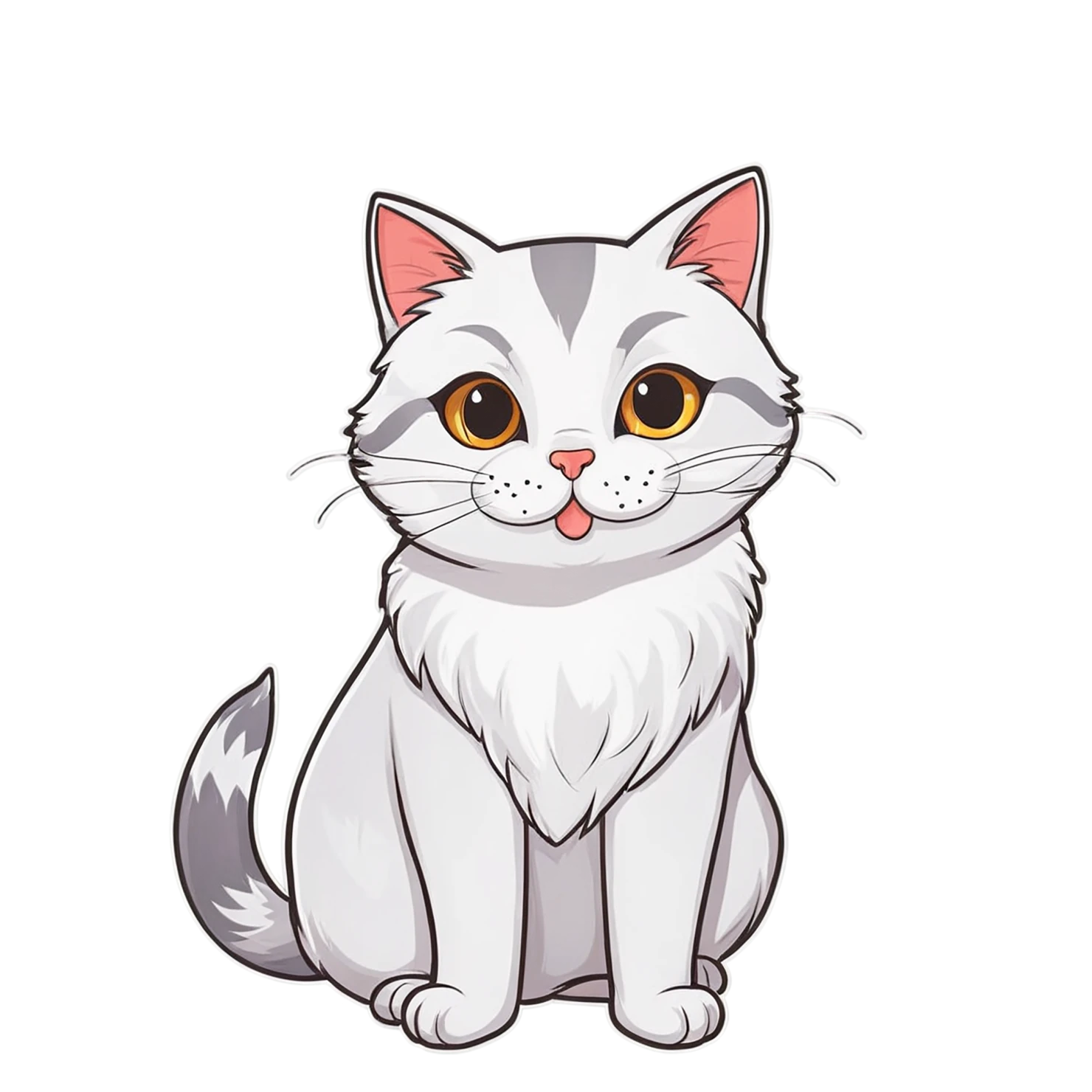 Cat Cute sticker isolated on transparent background #14741