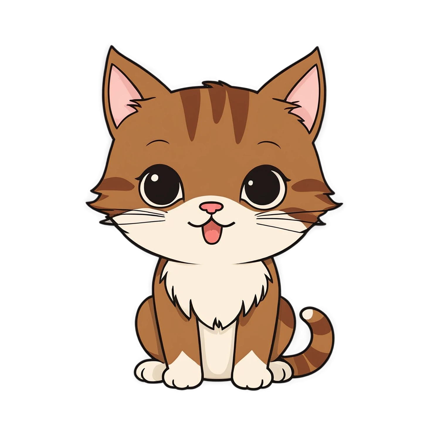 Cat Cute sticker isolated on transparent background #14743