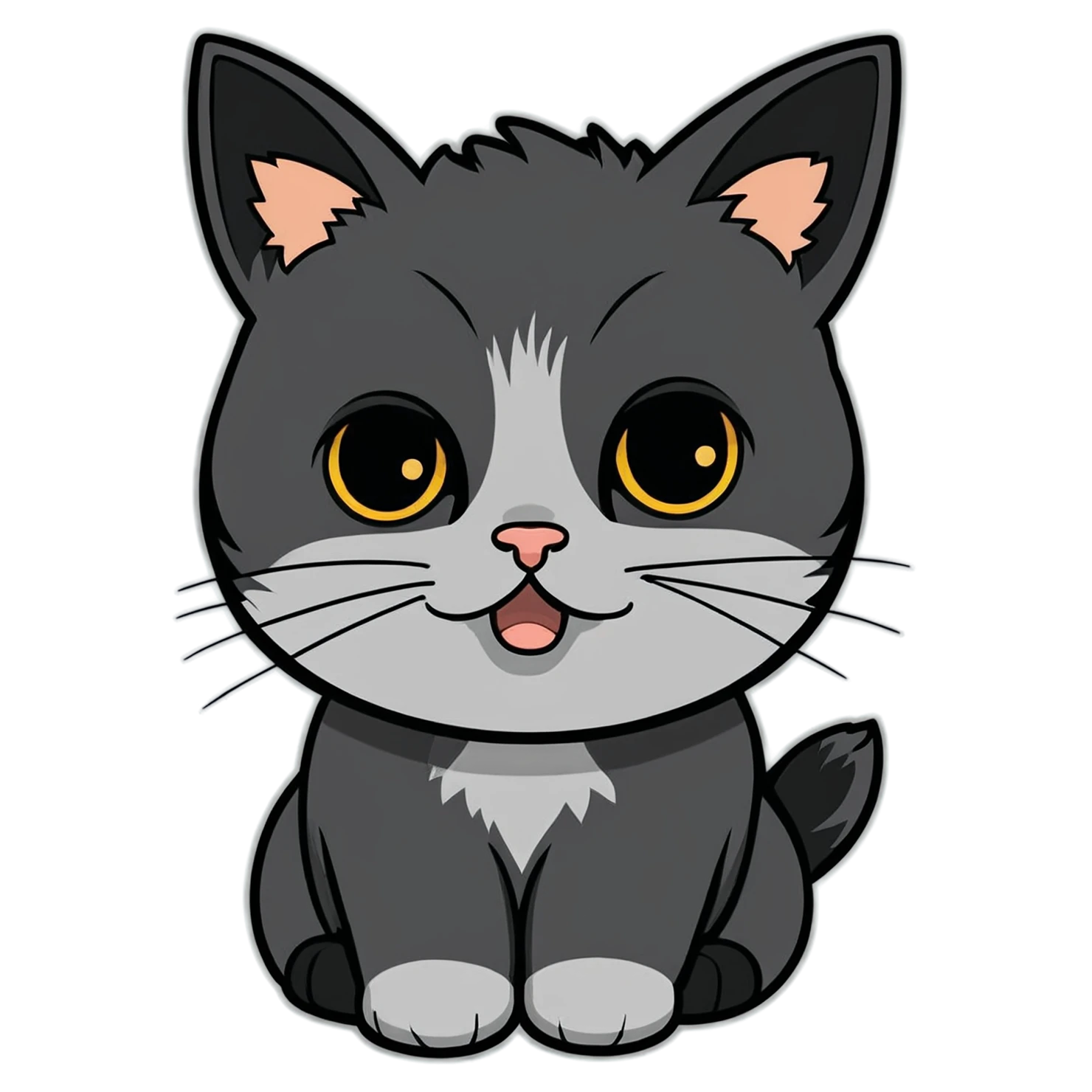 Cat Cute sticker isolated on transparent background #14744