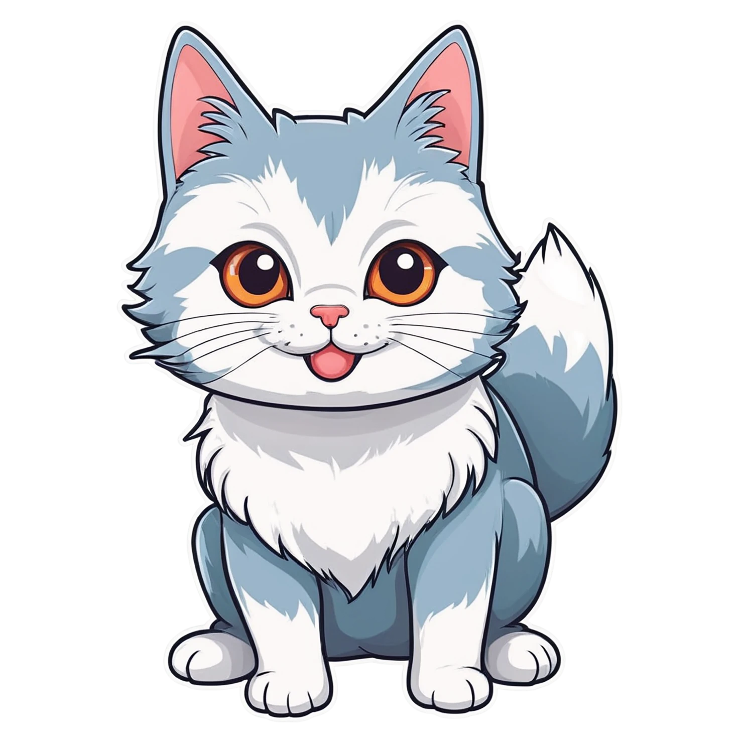Cat Cute sticker isolated on transparent background #14746