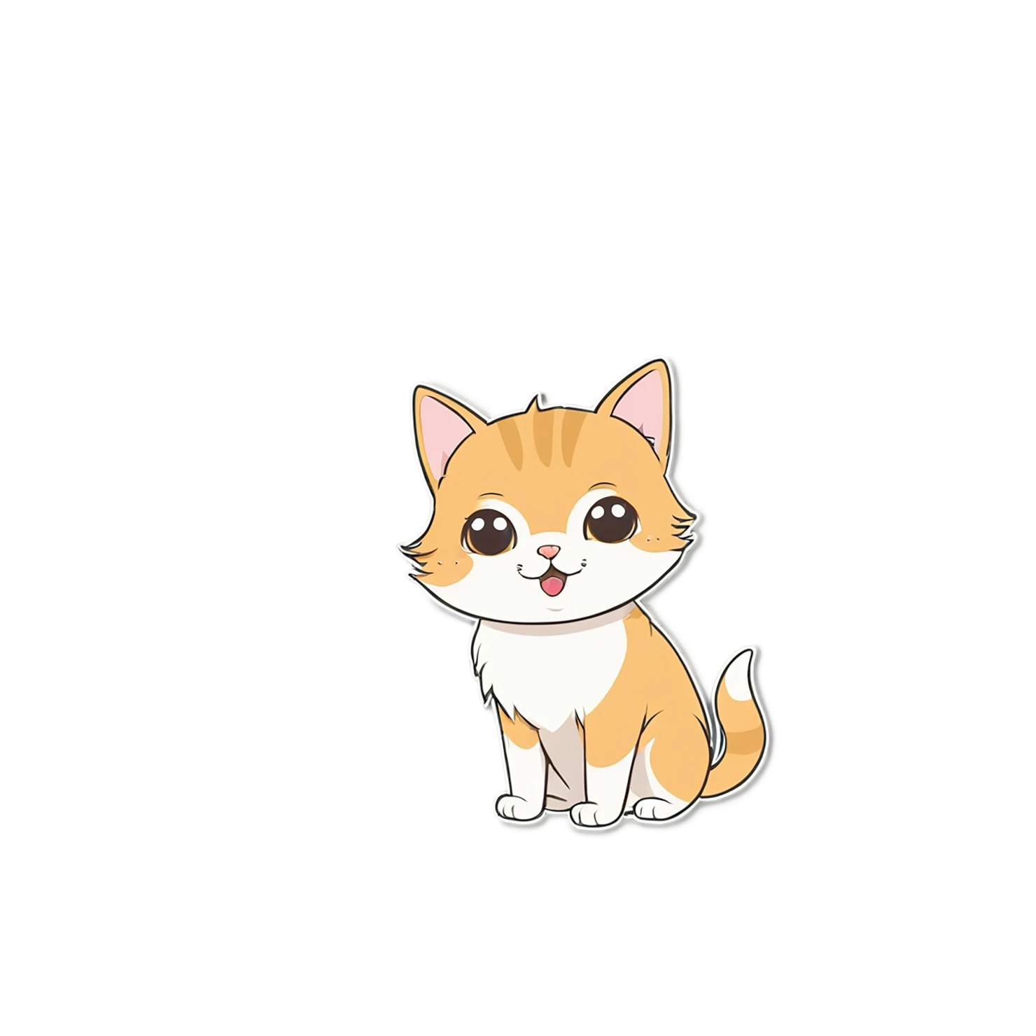 Cat Cute sticker isolated on transparent background #14750