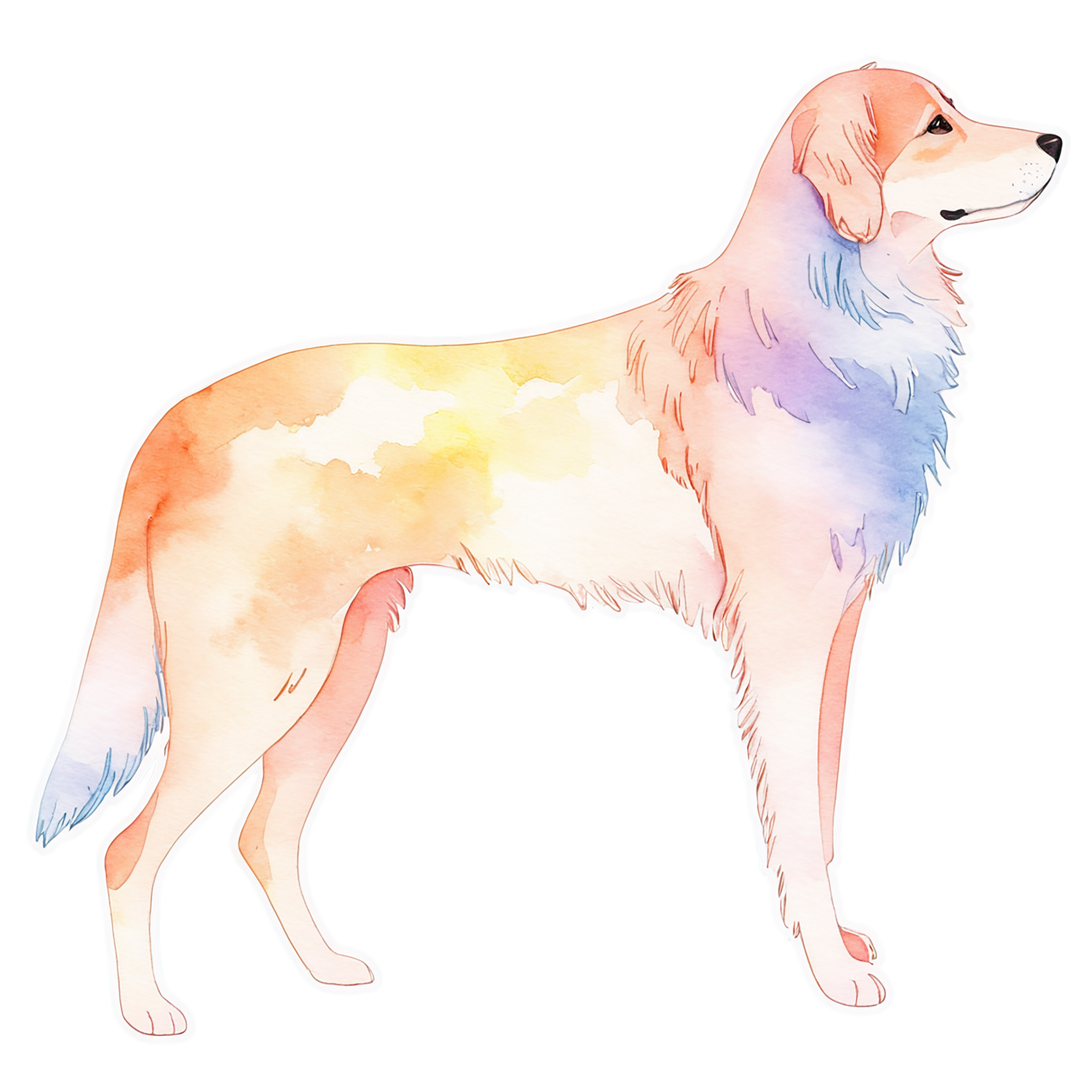 Dog watercolor sticker isolated on transparent background #15154