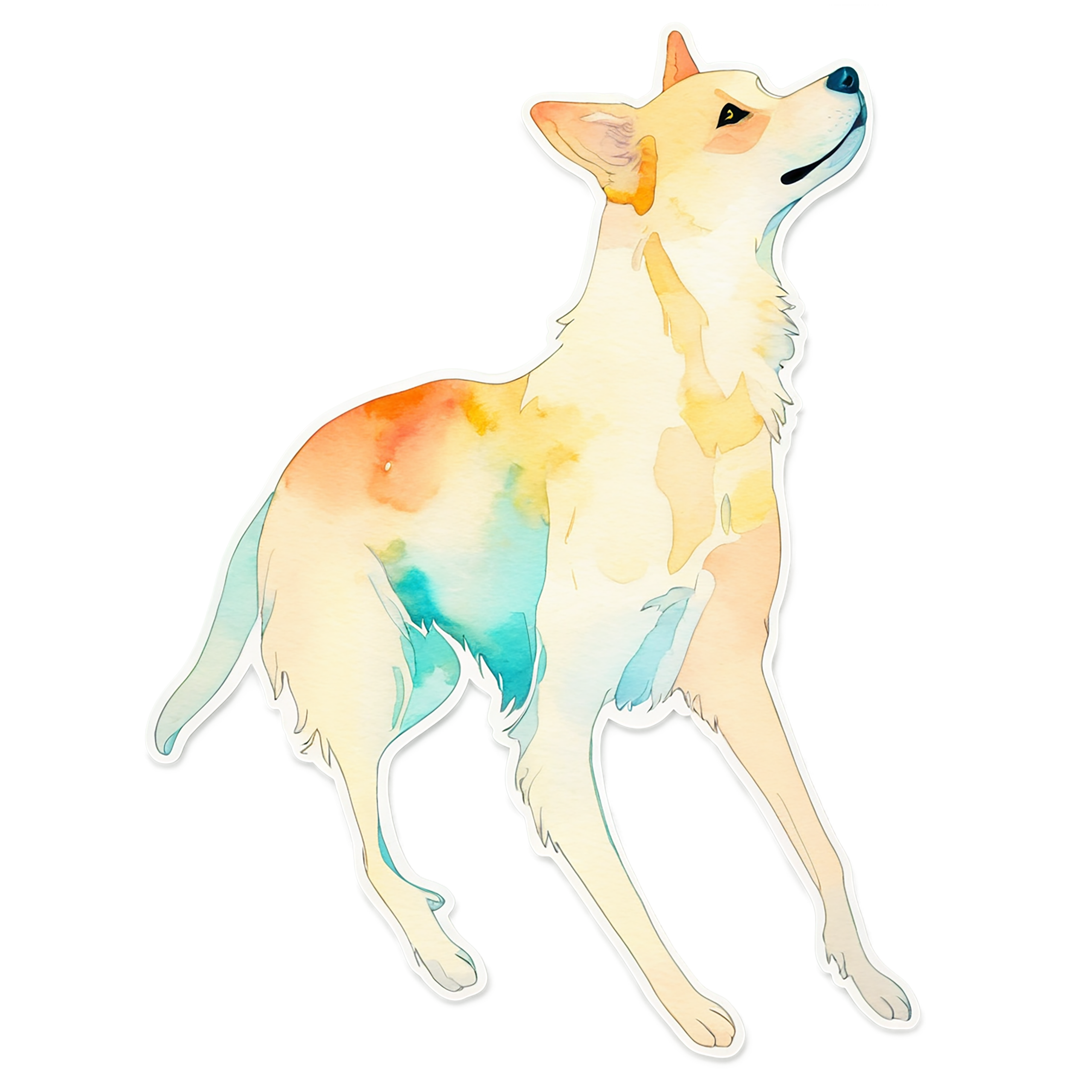 Dog watercolor sticker isolated on transparent background #15361