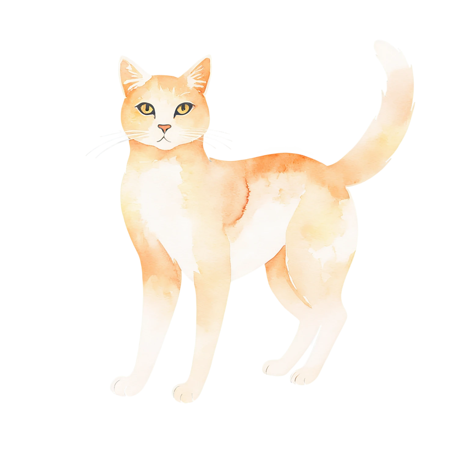 Cat watercolor sticker isolated on transparent background #14893