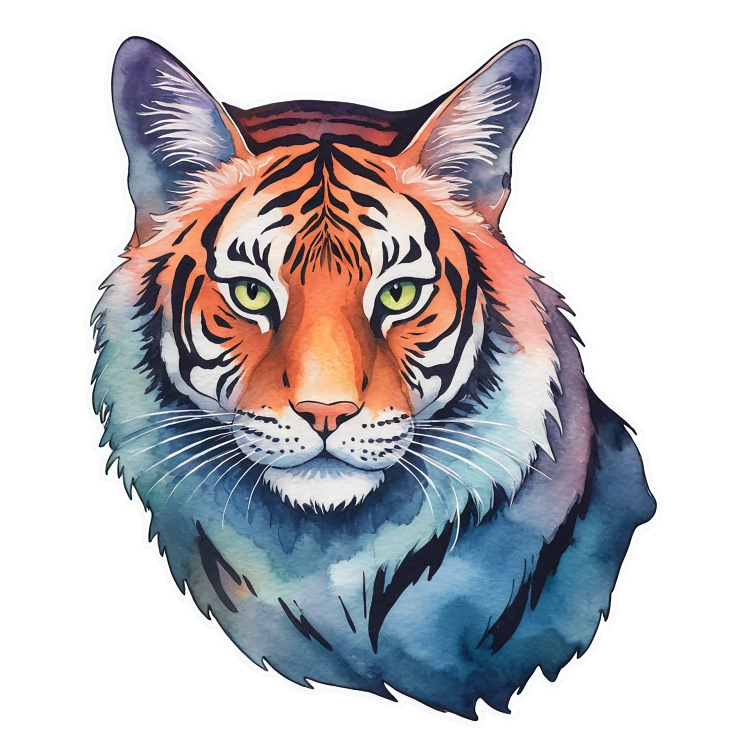 Cat watercolor sticker isolated on transparent background #14996