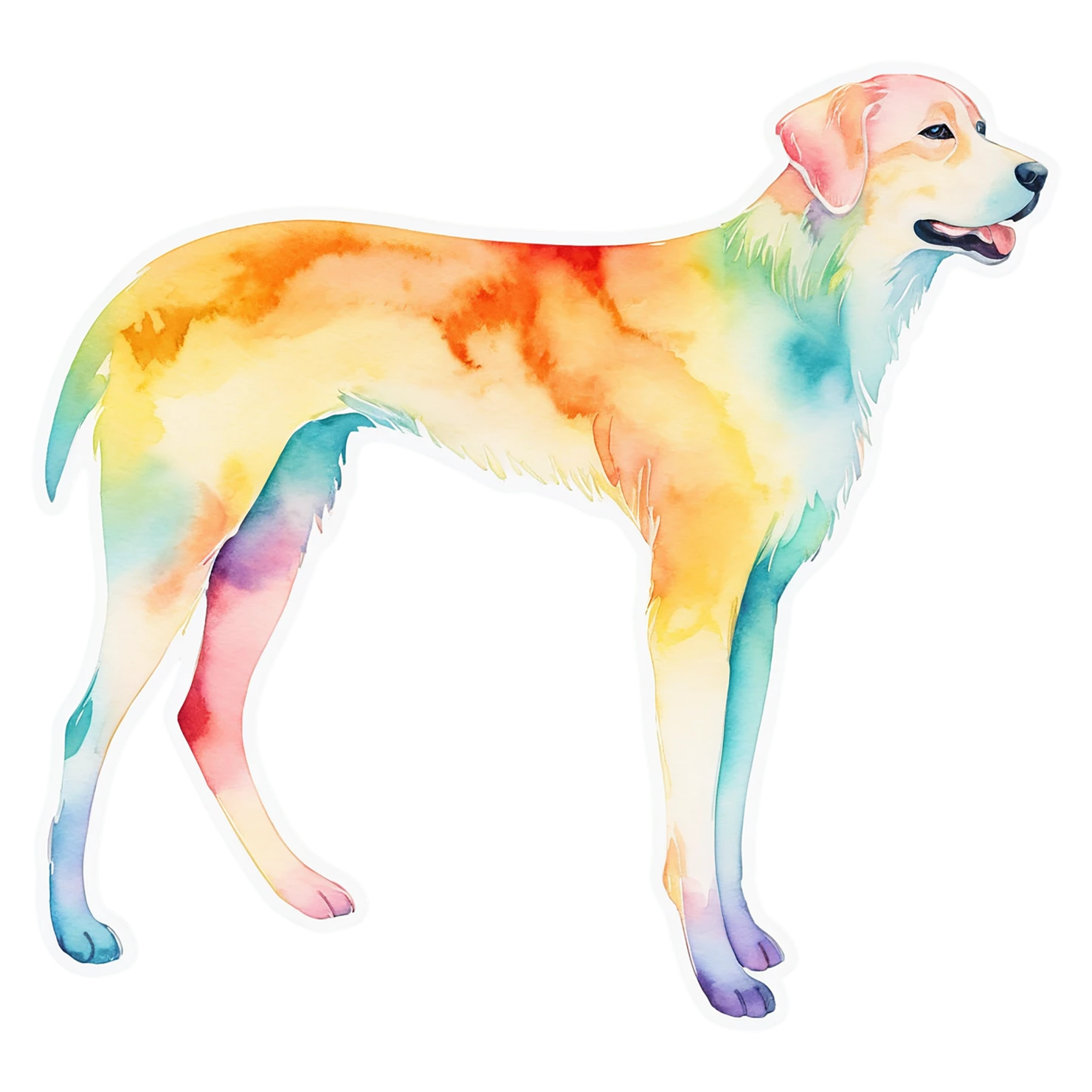 Dog watercolor sticker isolated on transparent background #15066