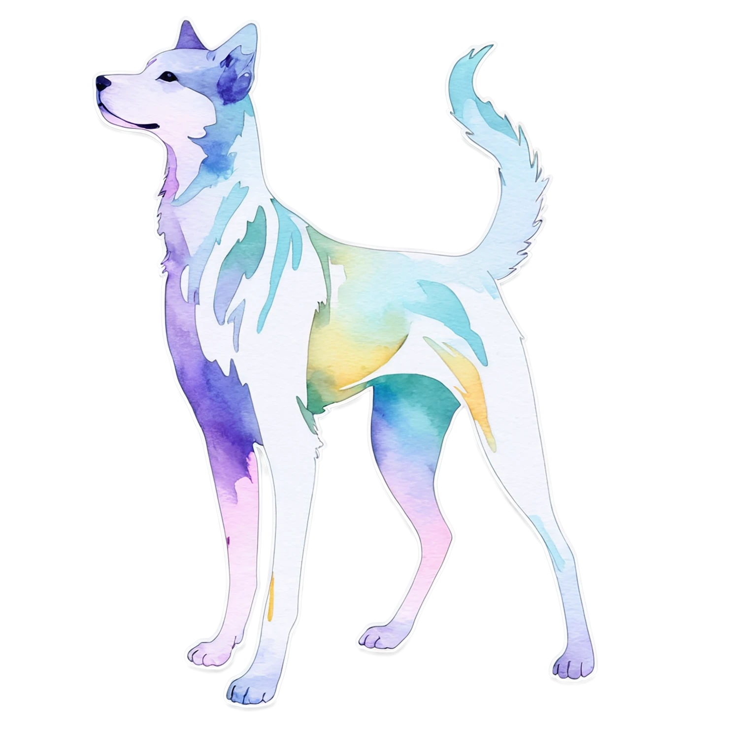 Dog watercolor sticker isolated on transparent background #15067