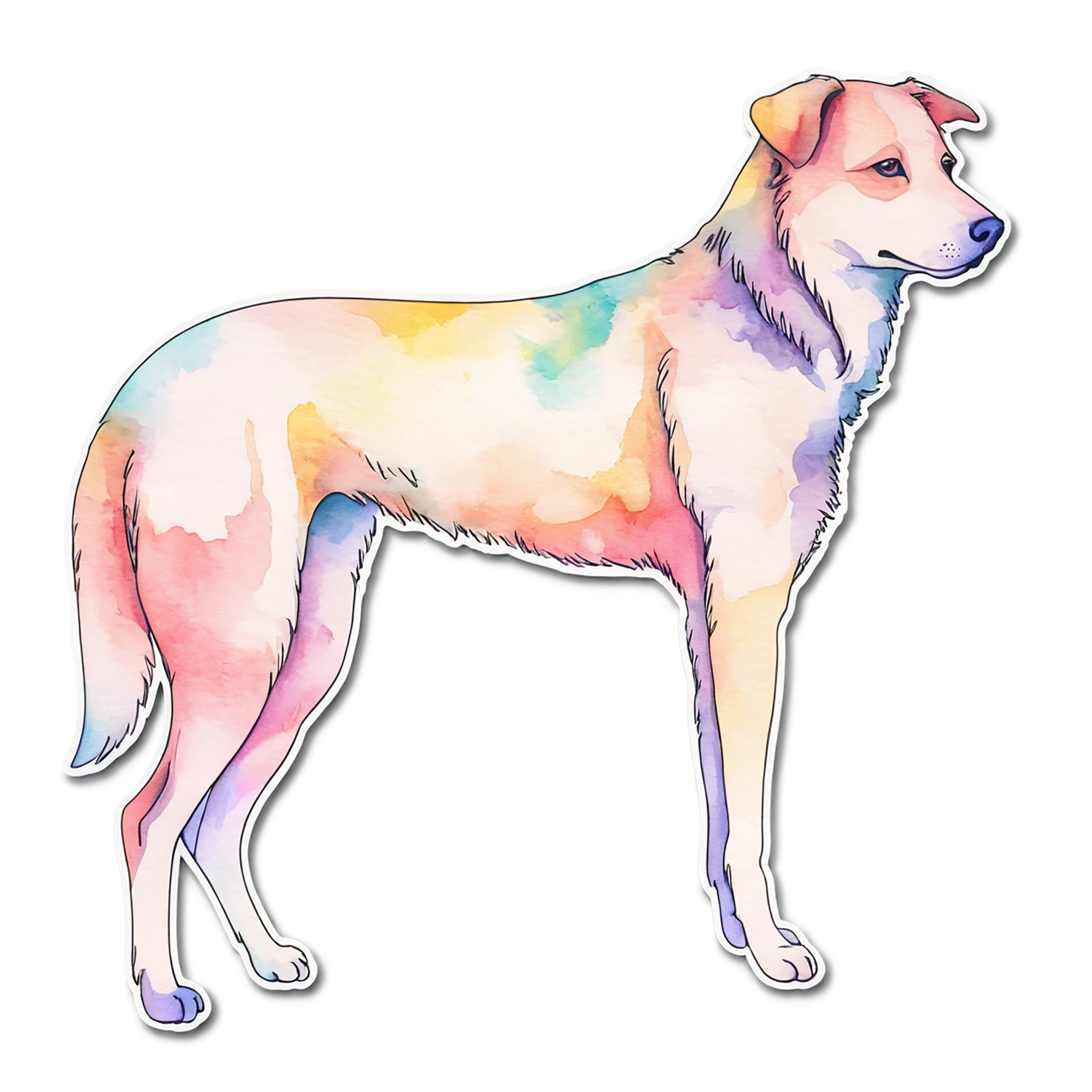 Dog watercolor sticker isolated on transparent background #15072