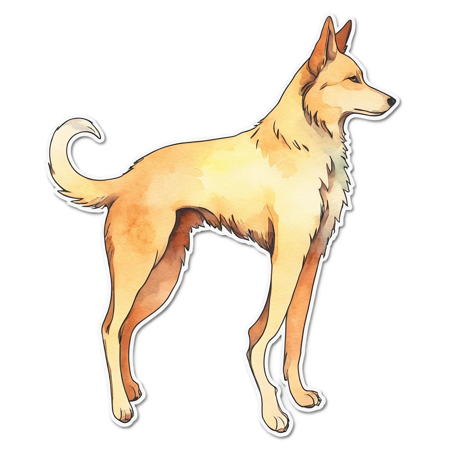 Dog watercolor sticker isolated on transparent background #15074