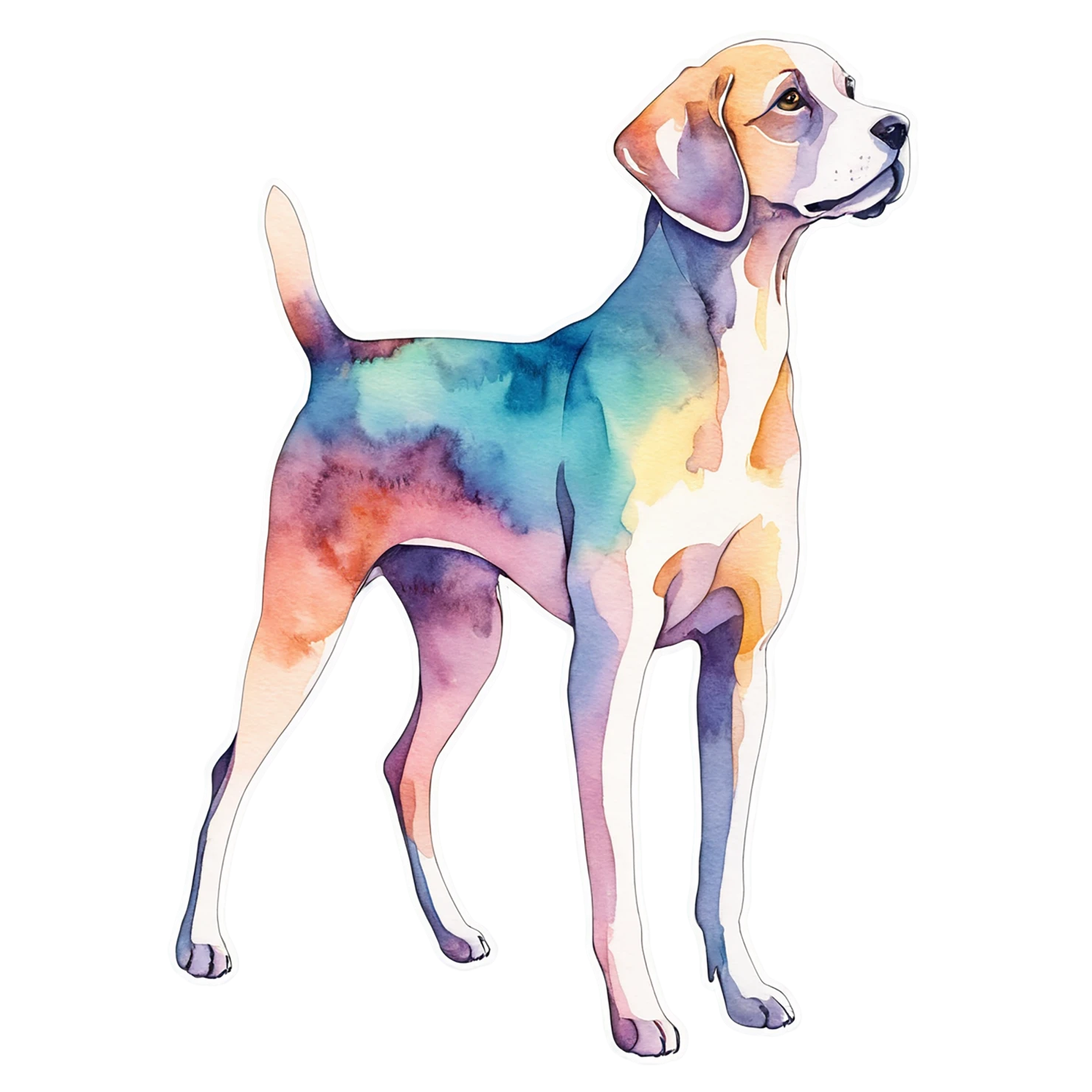 Dog watercolor sticker isolated on transparent background #15076