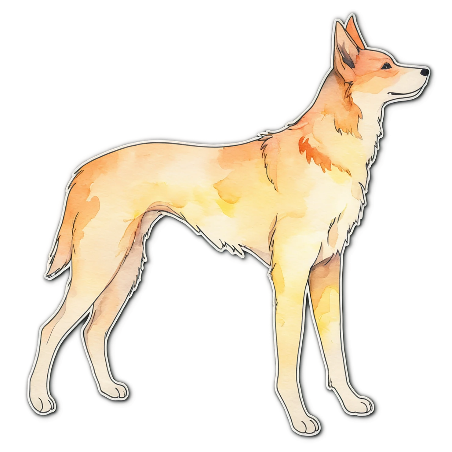 Dog watercolor sticker isolated on transparent background #15083