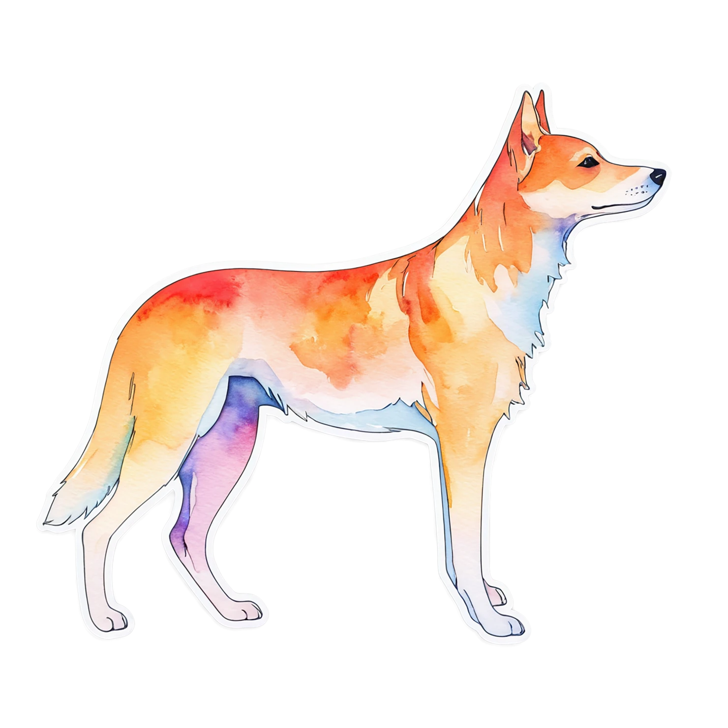 Dog watercolor sticker isolated on transparent background #15084