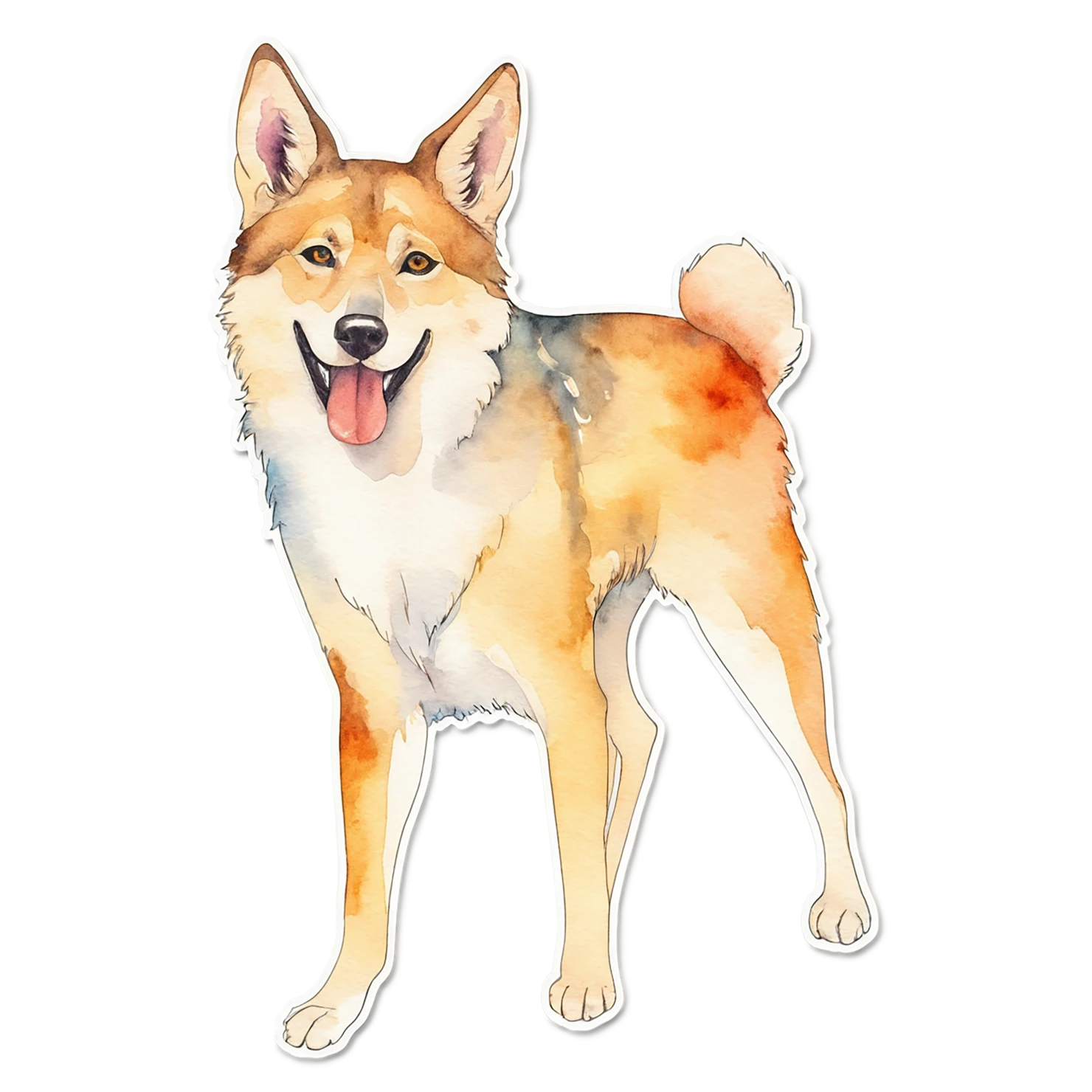 Dog watercolor sticker isolated on transparent background #15085