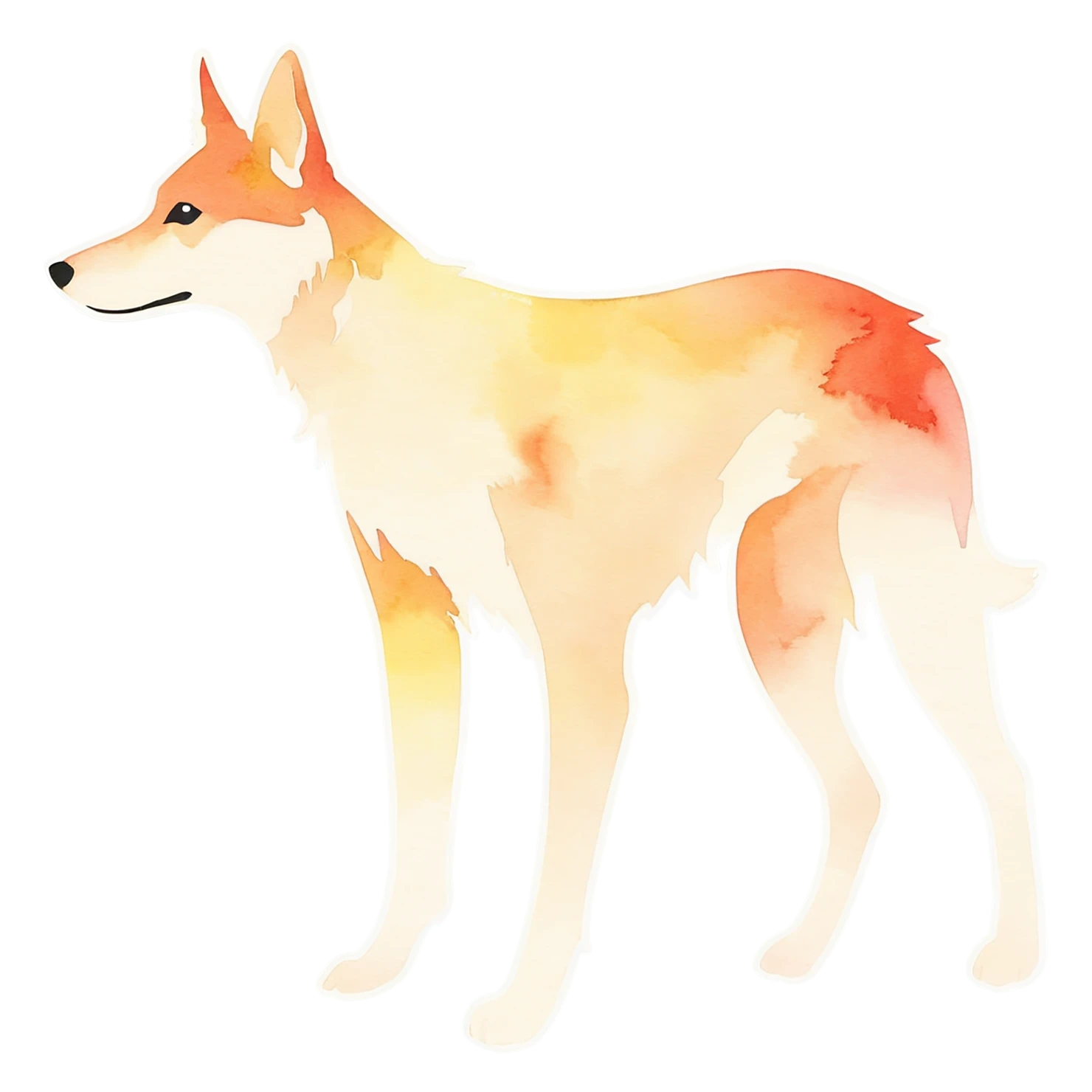 Dog watercolor sticker isolated on transparent background #15087
