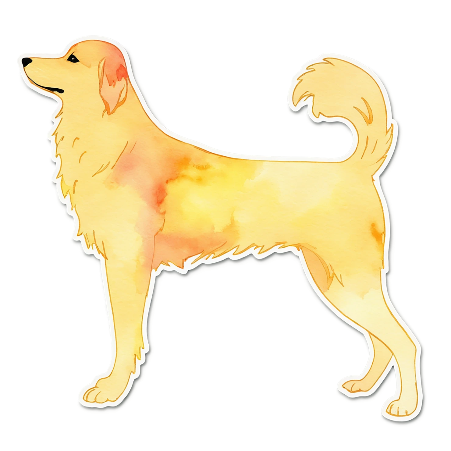 Dog watercolor sticker isolated on transparent background #15089