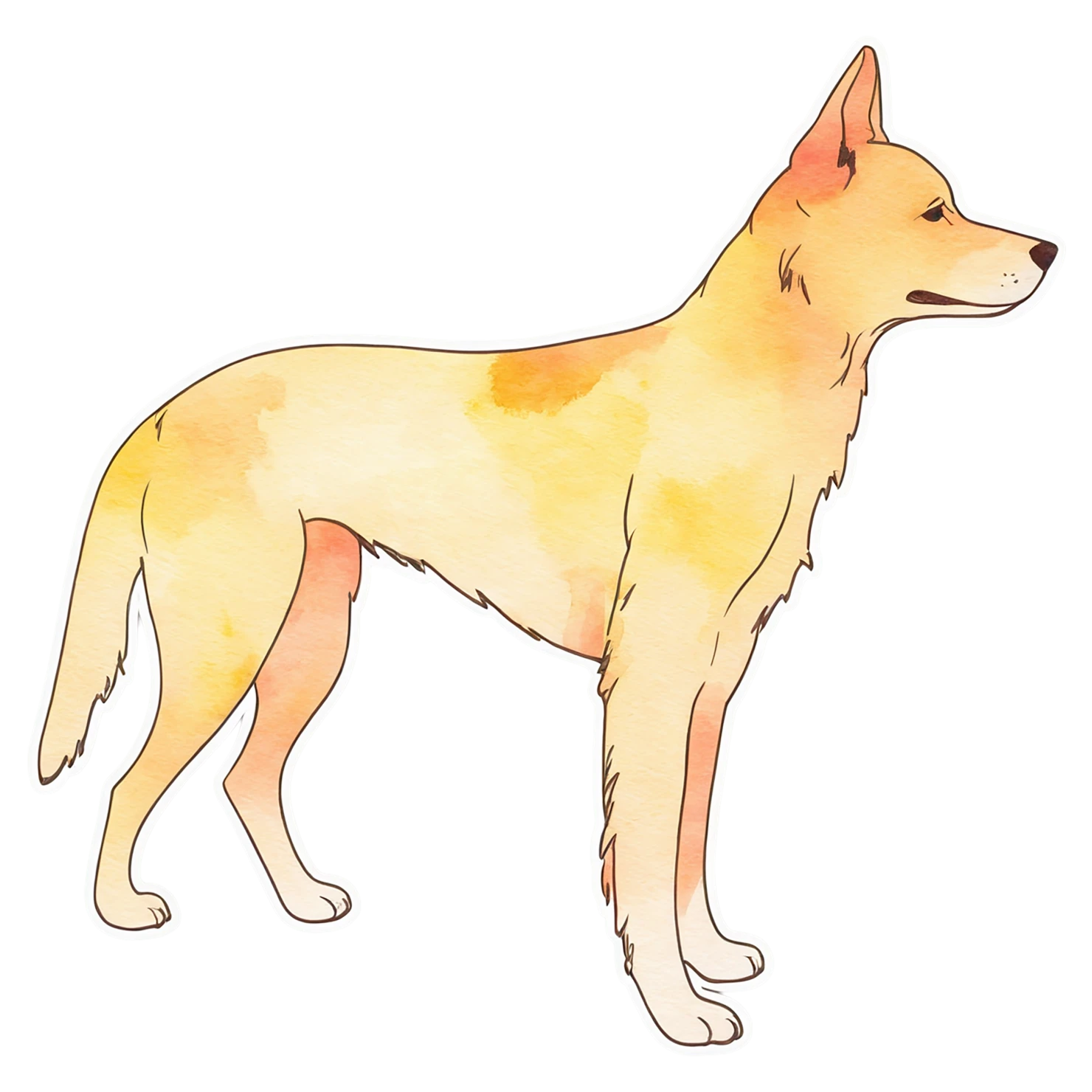 Dog watercolor sticker isolated on transparent background #15091