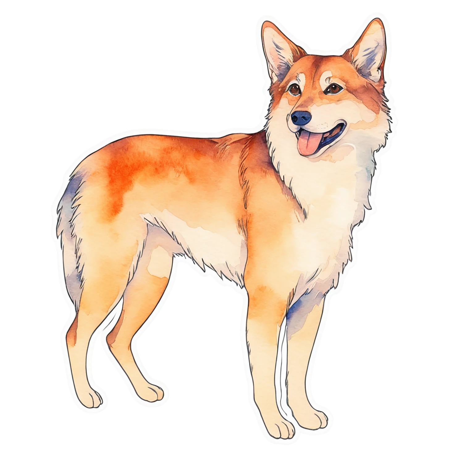 Dog watercolor sticker isolated on transparent background #15101