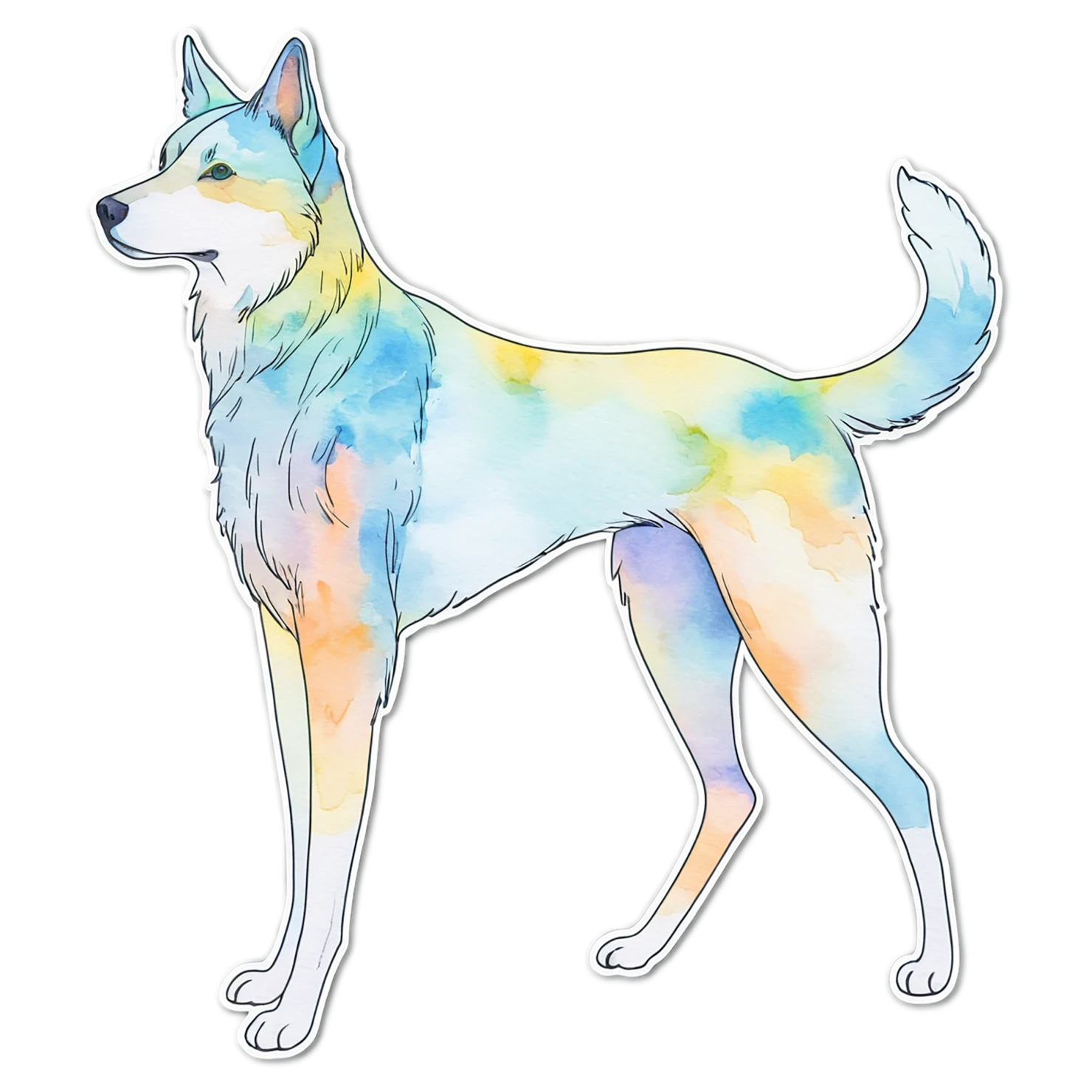 Dog watercolor sticker isolated on transparent background #15104