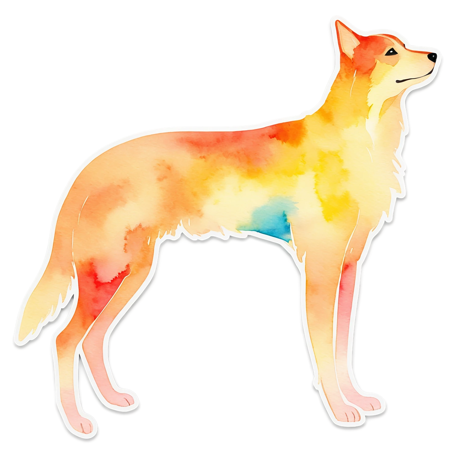 Dog watercolor sticker isolated on transparent background #15105