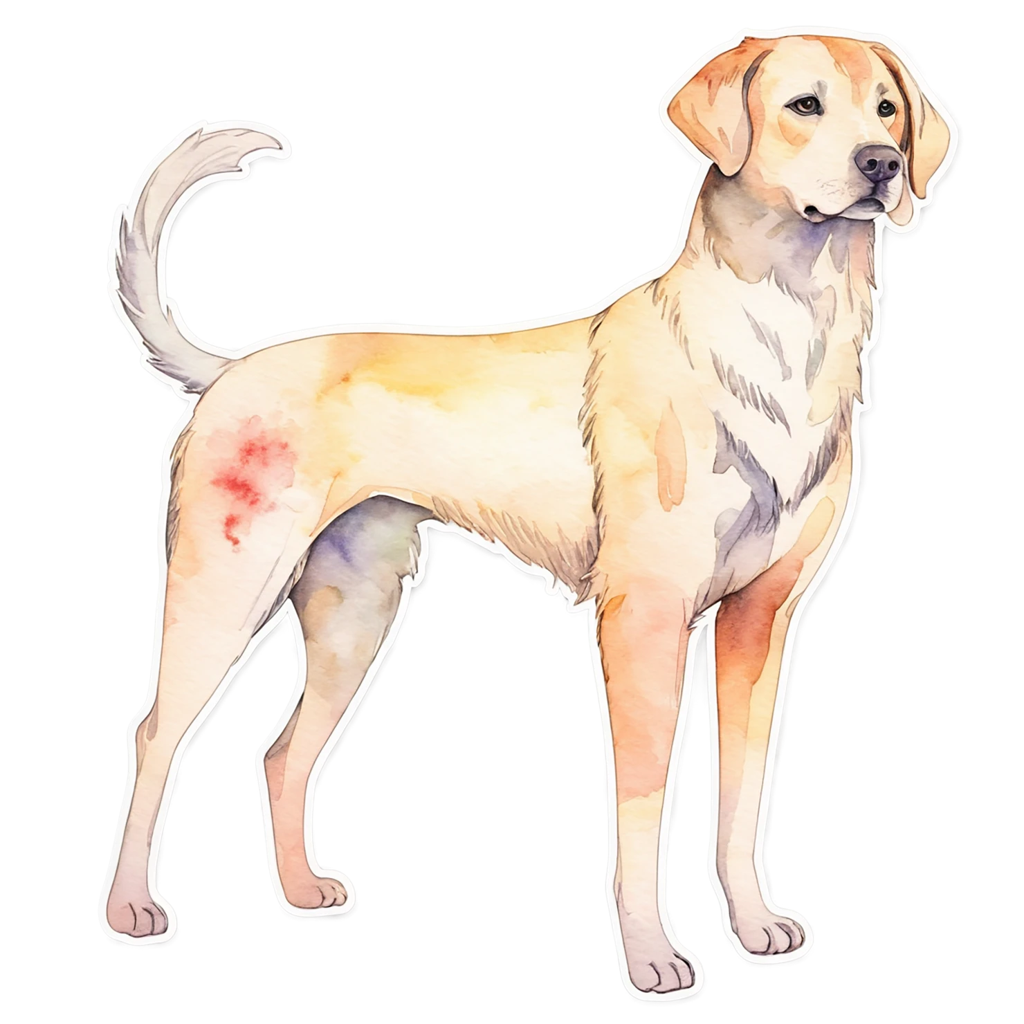Dog watercolor sticker isolated on transparent background #15108