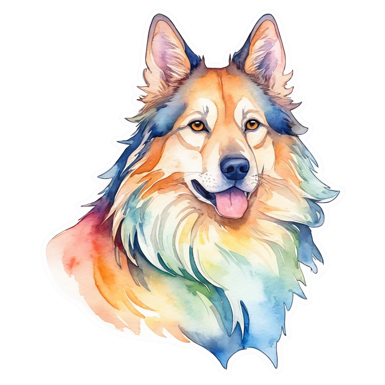 Dog watercolor sticker isolated on transparent background #15113