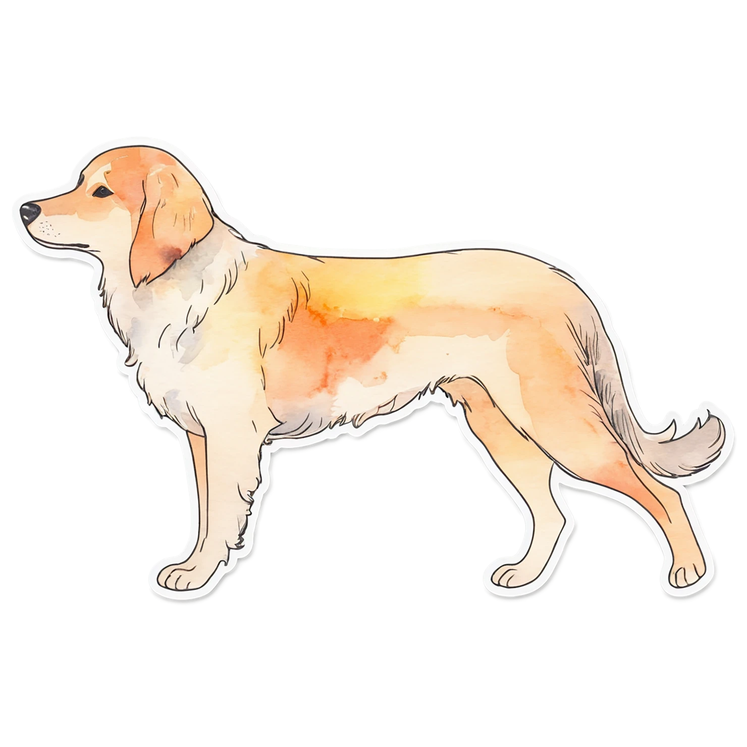 Dog watercolor sticker isolated on transparent background #15114