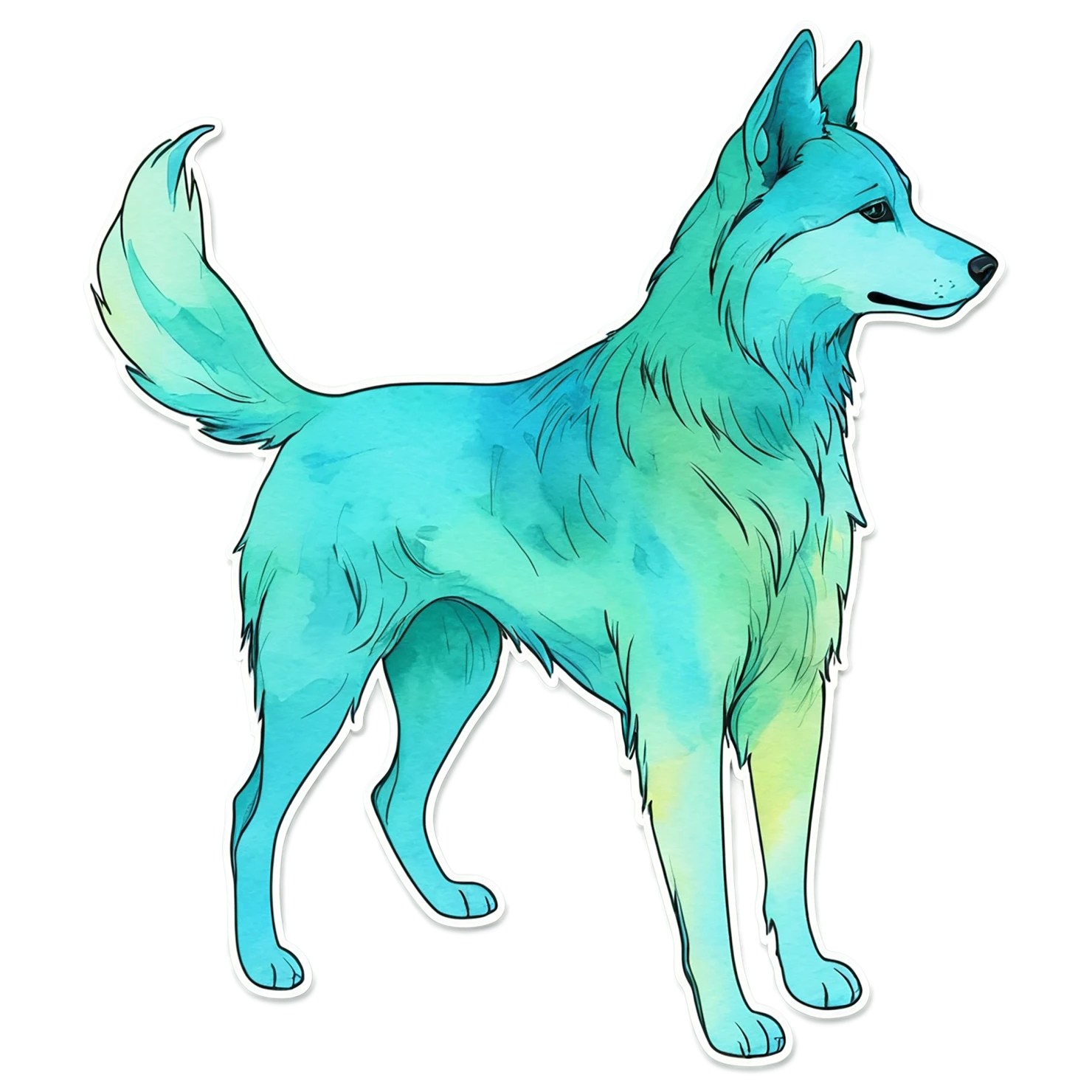 Dog watercolor sticker isolated on transparent background #15116