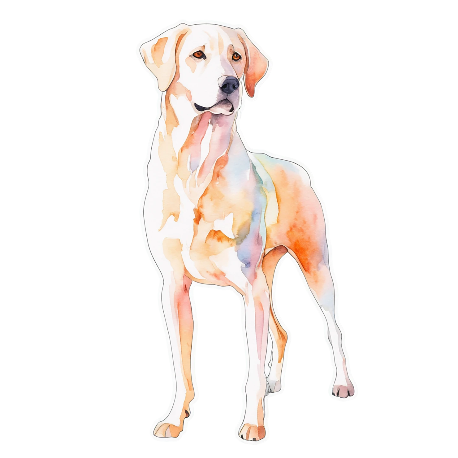 Dog watercolor sticker isolated on transparent background #15117
