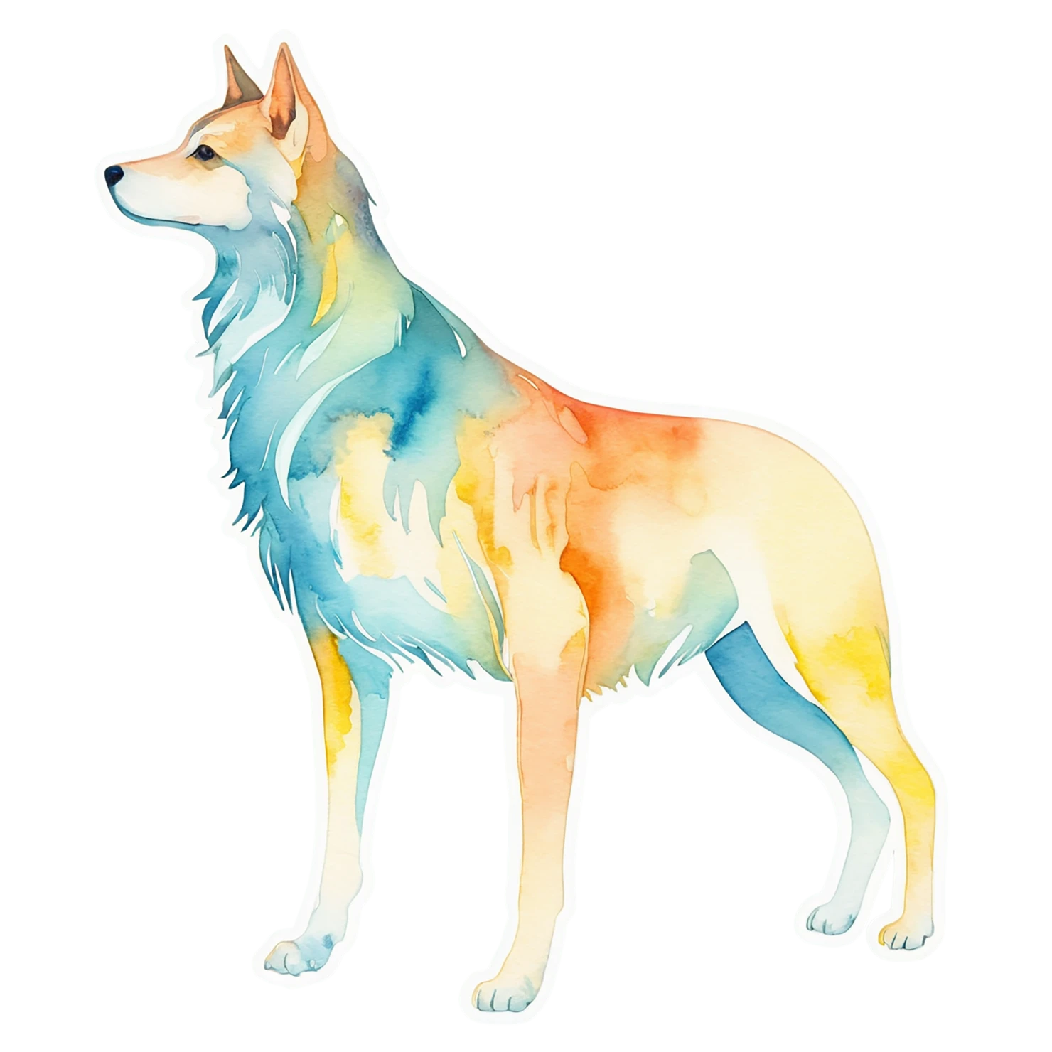 Dog watercolor sticker isolated on transparent background #15119