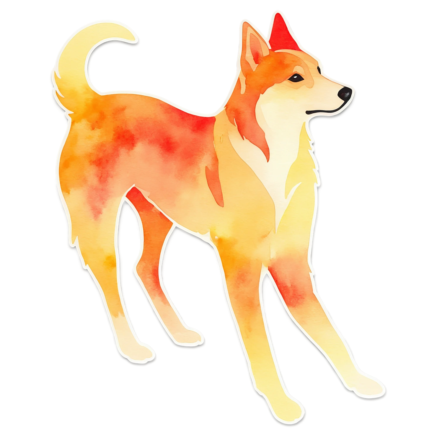 Dog watercolor sticker isolated on transparent background #15122