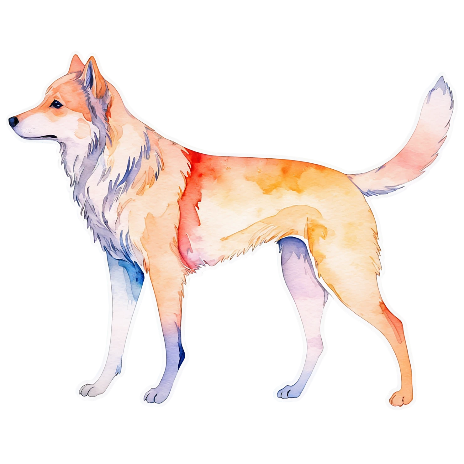 Dog watercolor sticker isolated on transparent background #15131