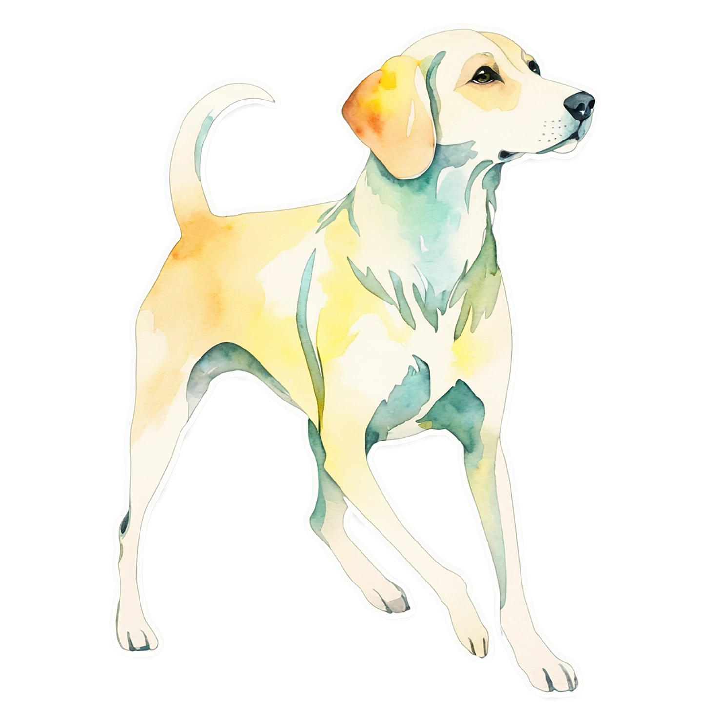 Dog watercolor sticker isolated on transparent background #15132