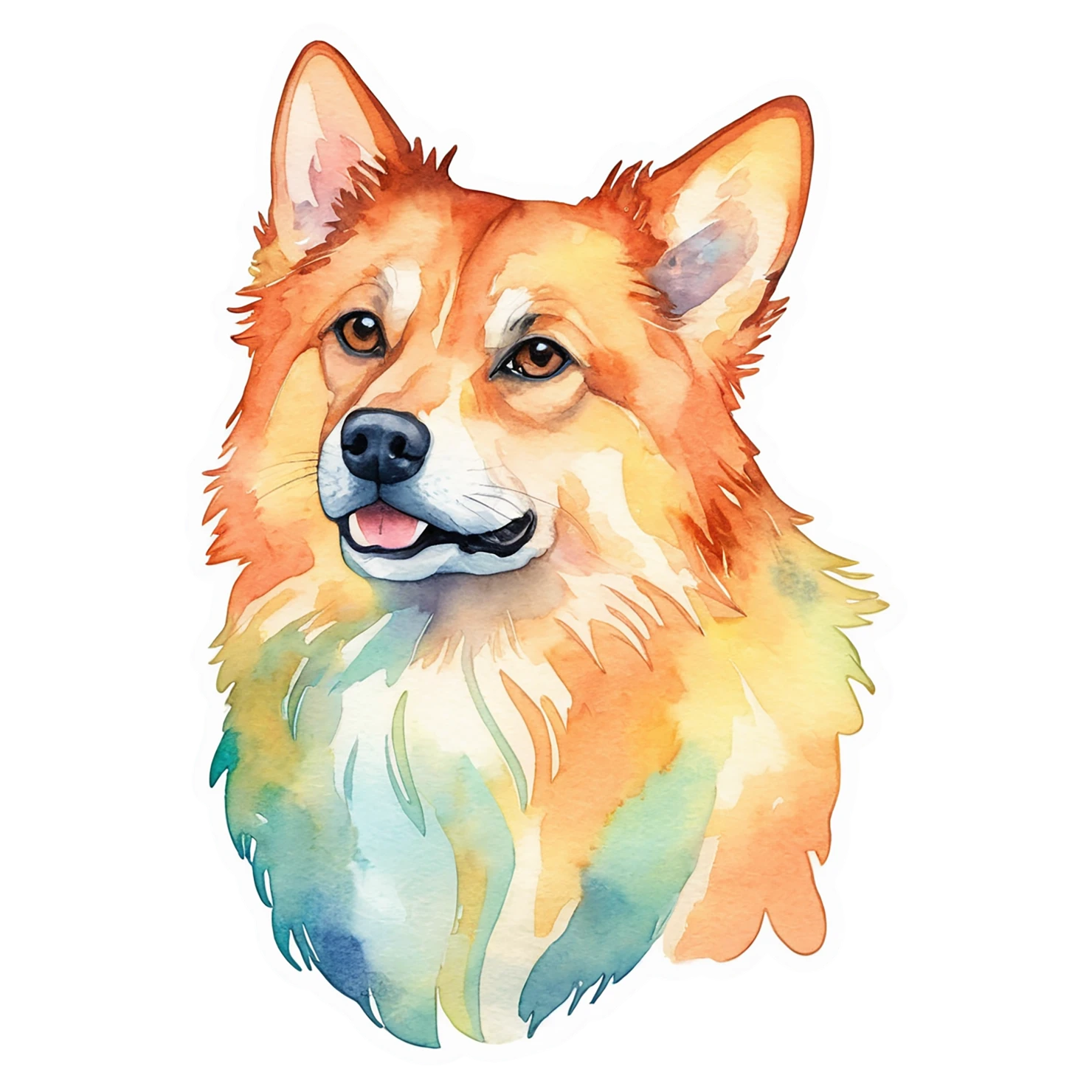 Dog watercolor sticker isolated on transparent background #15133