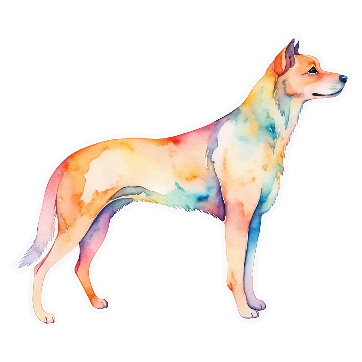 Dog watercolor sticker isolated on transparent background #15134