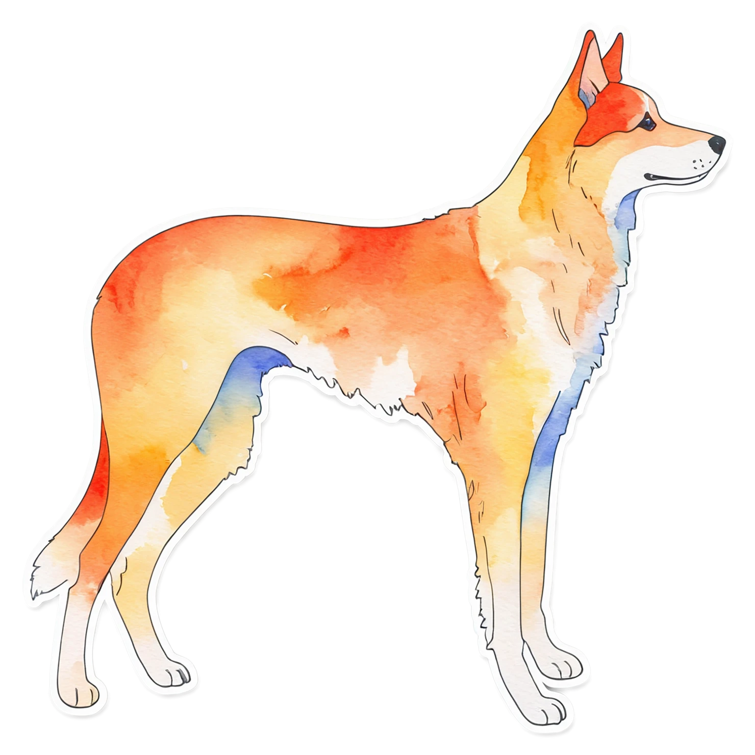 Dog watercolor sticker isolated on transparent background #15136
