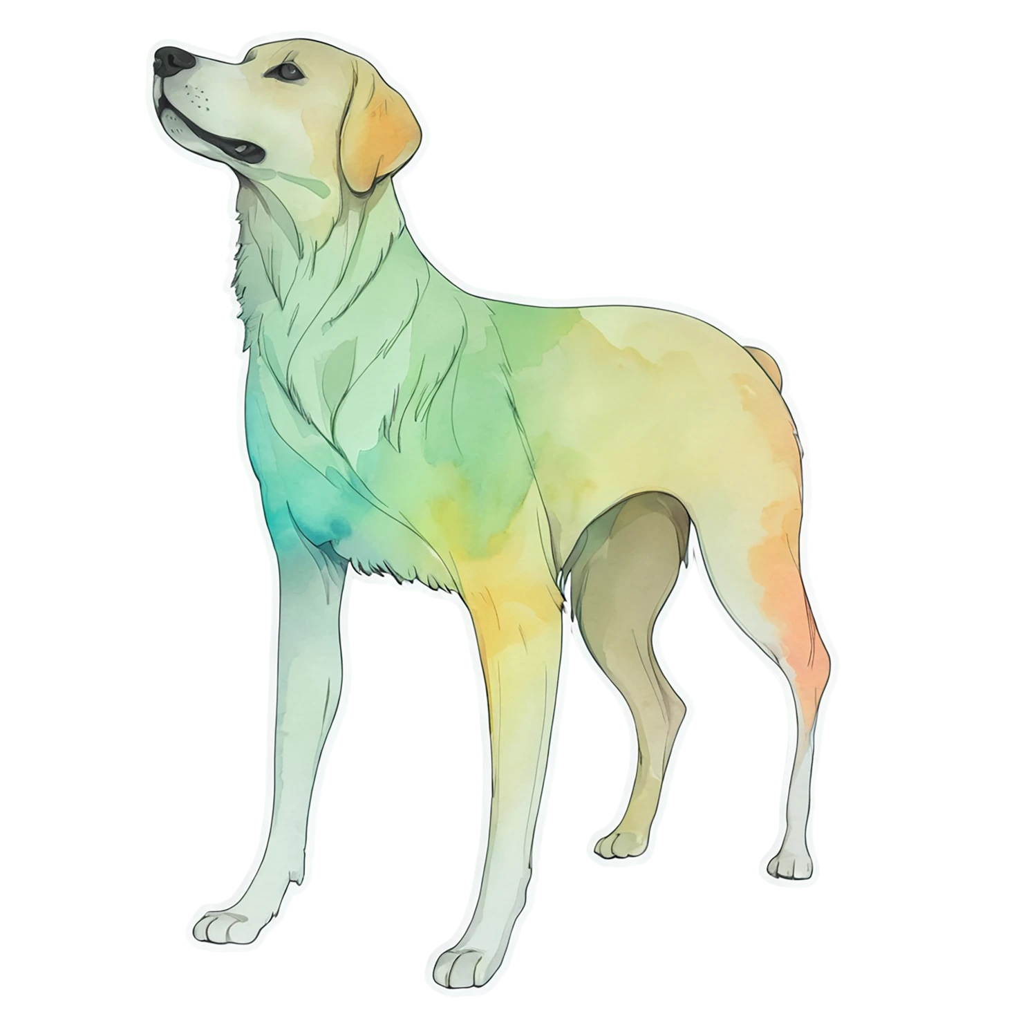Dog watercolor sticker isolated on transparent background #15137