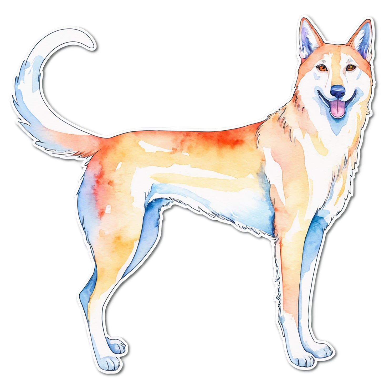 Dog watercolor sticker isolated on transparent background #15138