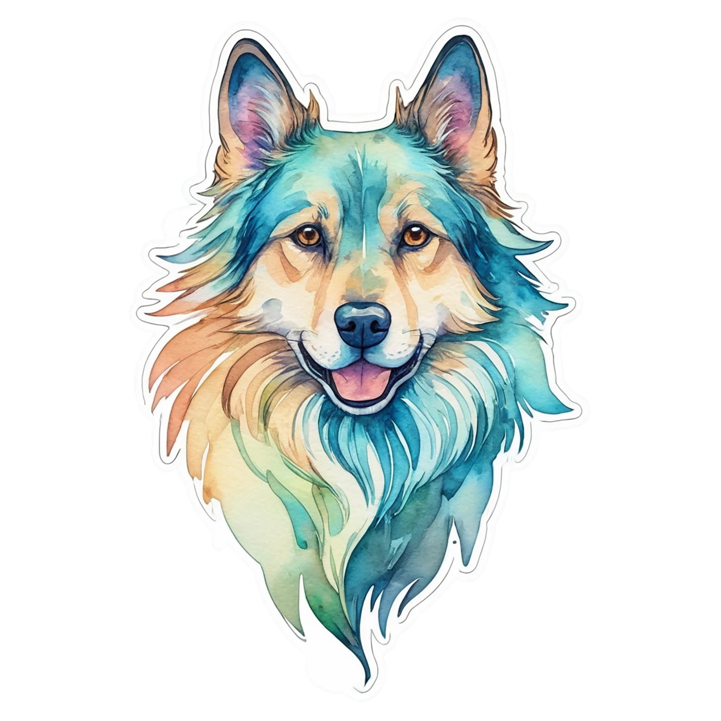 Dog watercolor sticker isolated on transparent background #15139