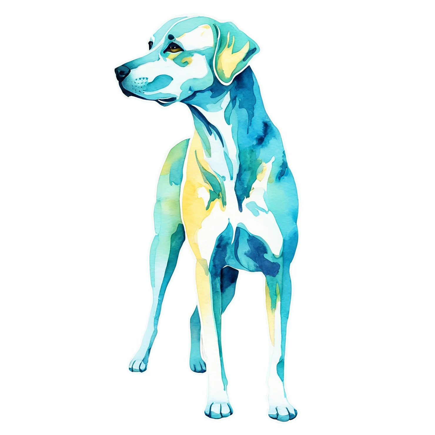 Dog watercolor sticker isolated on transparent background #15143